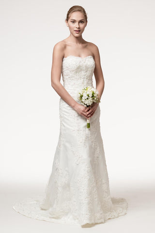 SLEEVELESS, SWEETHEART, A-LINE Wedding dress