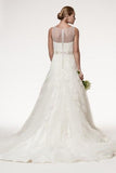 Wedding dress lace A-line ball gown SLEEVELESS, BATEAU NECK, TRUMPET