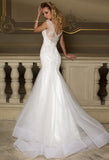 Lace white ivory princess ball gow lace A-Line wedding dress