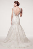 Wedding dress lace A-line ball gown SLEEVELESS, V-NECK, BACKLESS, TRUMPET