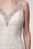 Wedding dress lace A-line ball gown SLEEVELESS, V-NECK, BACKLESS, TRUMPET