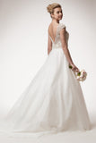 Wedding dress lace A-line ball gown SLEEVELESS, V-NECK, BALL GOWN