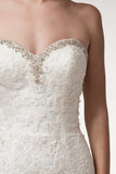 Wedding dress lace STRAPLESS, SWEETHEART, TRUMPET