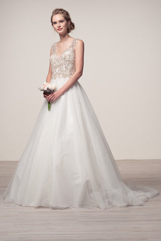 Wedding dress lace SLEEVELESS, V-NECK, BALLGOWN