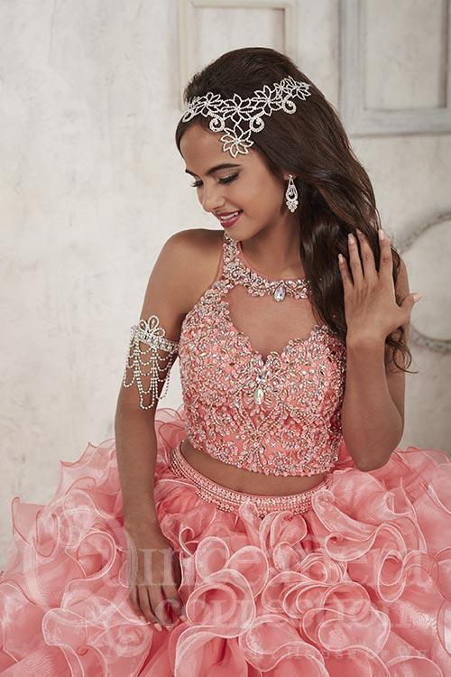 Beautiful quinceanera, sweet 16, engagement ball gown dress designed by House of Wu