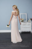 Chiffon lace long bridesmaid dress.