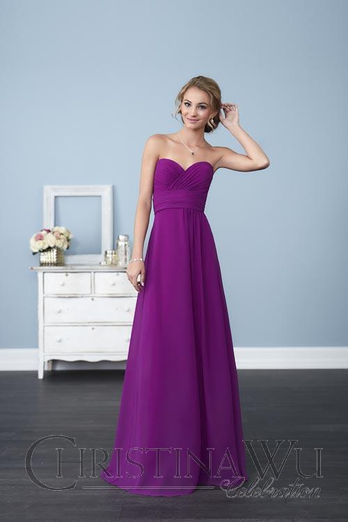 Chiffon lace long bridesmaid dress.