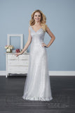 Chiffon lace long bridesmaid dress.
