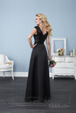 Chiffon lace long bridesmaid dress.