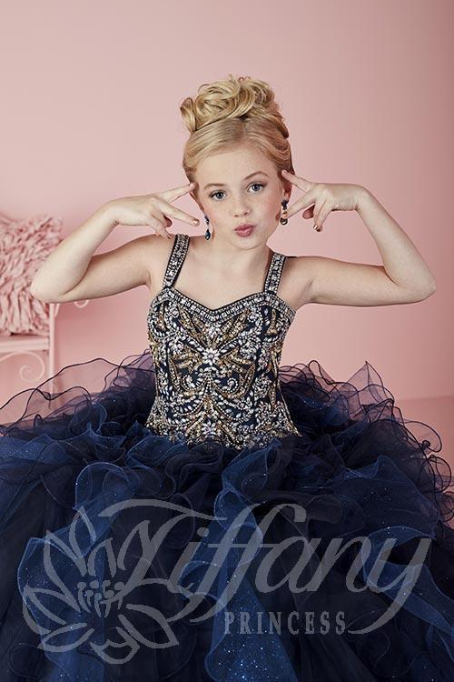 Beautiful Pangent, flower girl long dress by Tyffany Princess