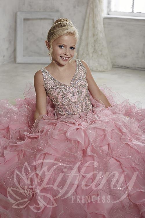 Beautiful Pangent, flower girl long dress by Tyffany Princess