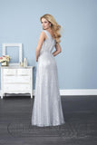 Chiffon lace long bridesmaid dress.