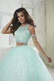 2017 Beautiful two piece style quinceañera, sweet 16, engagement ball gown dress by designer House of Wu