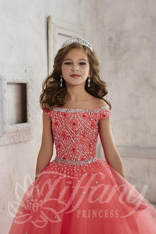 Beautiful Pageant, Flower Girl,  ball gown dress by Tiffany Princess