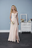 Chiffon lace long bridesmaid dress.
