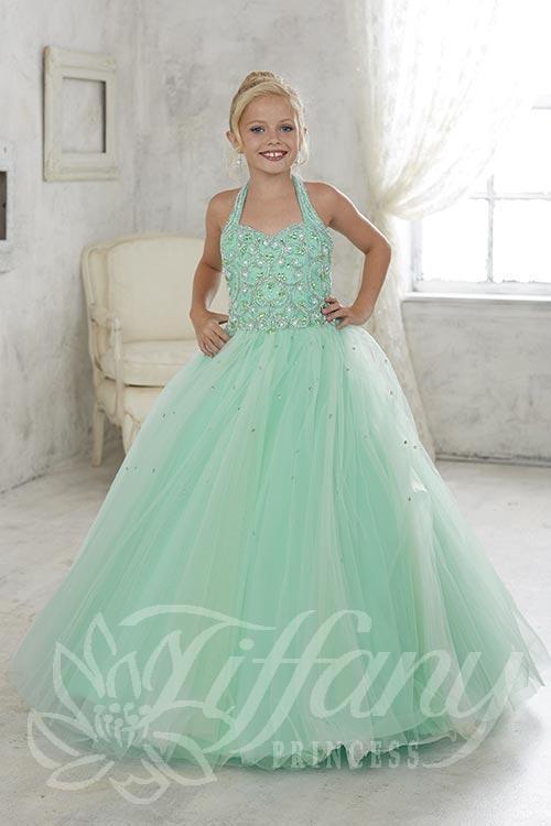 Beautiful Pangent, flower girl long dress by Tyffany Princess
