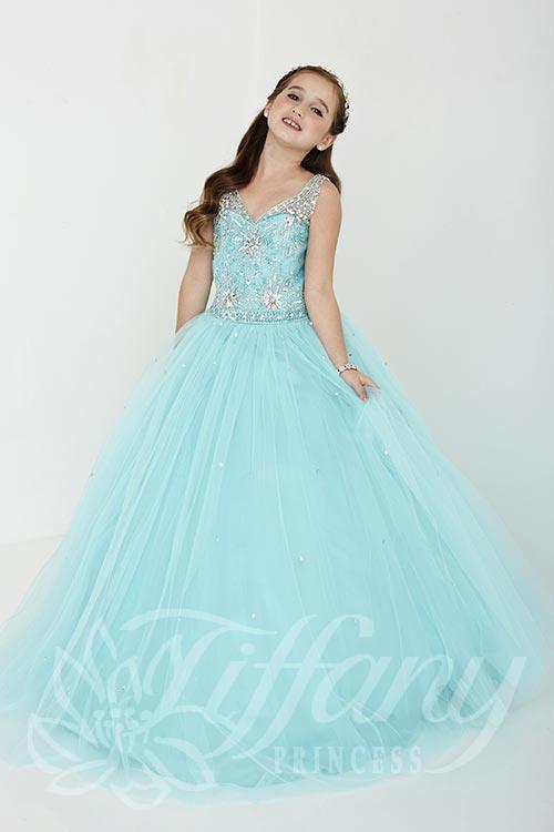 Beautiful Pageant, Flower Girl,  ball gown dress by Tiffany Princess