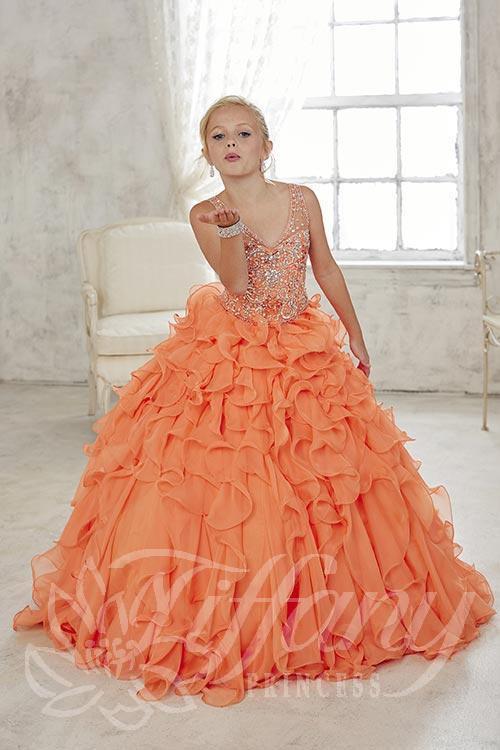 Beautiful Pangent, flower girl long dress by Tyffany Princess