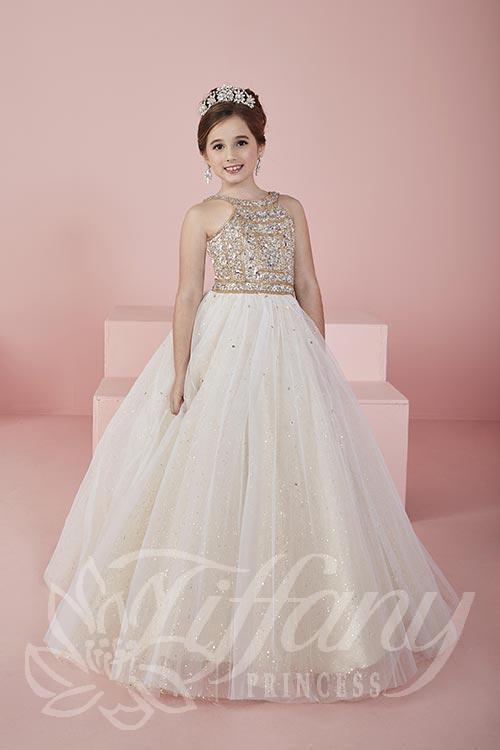 Beautiful Pageant, Flower Girl,  ball gown dress by Tiffany Princess