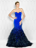 Strapless, trumpet-mermaid, ruffle, faille Prom Grown