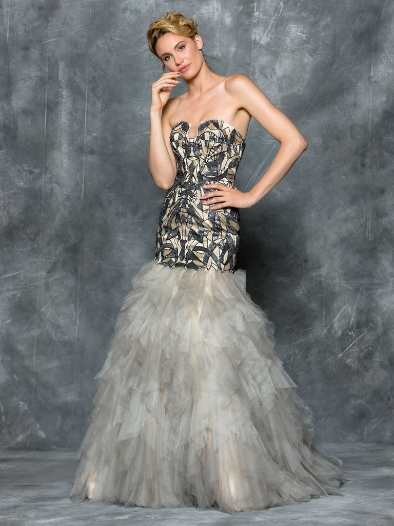 Strapless, trumpet-mermaid, Prom Gown