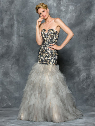 Strapless, trumpet-mermaid, Prom Gown