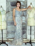 Sleeveless, all beaded, trumpet, Prom Gown