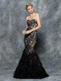 Strapless, trumpet-mermaid, all lace Prom Gown