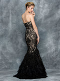 Strapless, trumpet-mermaid, all lace Prom Gown