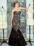 Strapless, trumpet-mermaid, all lace Prom Gown