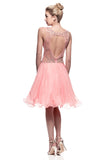 Lace short prom homecoming cocktail dress pink