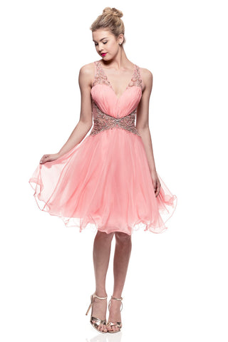 Lace short prom homecoming cocktail dress pink