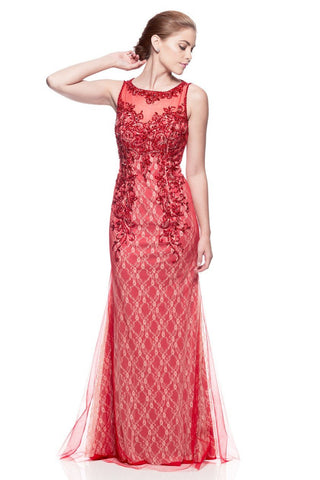 Mother Of The Bride Lace satin chiffon Long Gown Dress