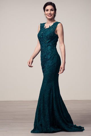Mother Of The Bride Lace satin chiffon Long Gown Dress