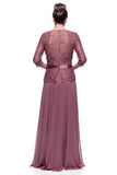 Mother Of The Bride Lace satin chiffon Long Gown Dress