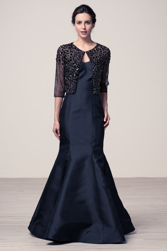 Mother Of The Bride Lace satin chiffon Long Gown Dress