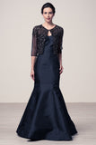 Mother Of The Bride Lace satin chiffon Long Gown Dress