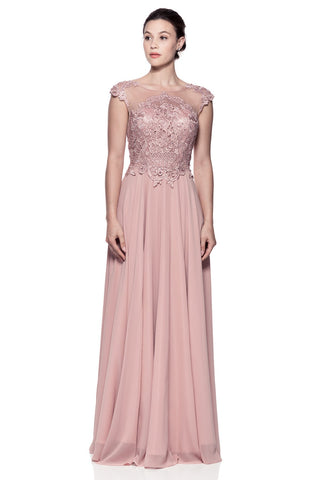 Mother Of The Bride Lace satin chiffon Long Gown Dress