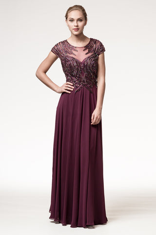 Mother Of The Bride Lace satin chiffon Long Gown Dress