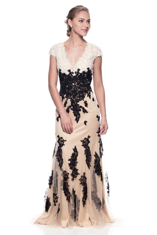 Mother Of The Bride Lace satin chiffon Long Gown Dress