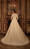 Beaded Lace ball gowm A-Line long sleeve Wedding Dress