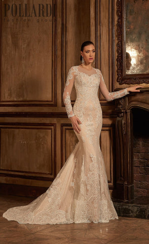 Beaded Lace ball gown trumpet mermaid long sleeve Wedding Dress