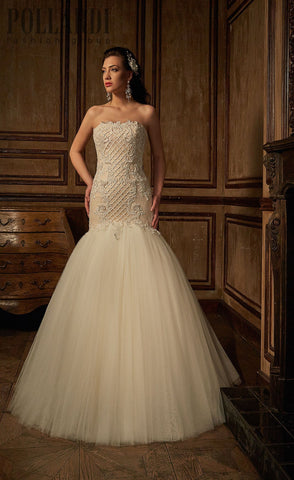 Lace strapless mermaid trumpet Wedding Dress