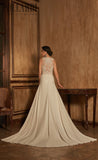 Beaded lace satin trumpet Wedding Dress
