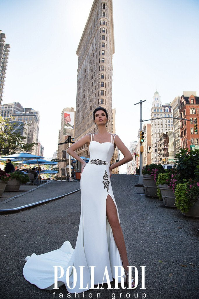 Designer Long Jersey Beaded Wedding/Evening Dresses