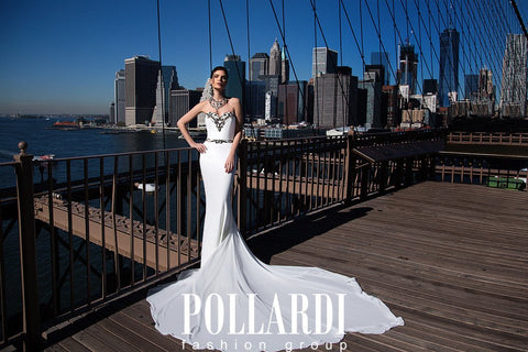 Designer Long Jersey Beaded Wedding/Evening Dresses
