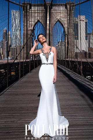Designer Long Jersey Beaded Wedding/Evening Dresses
