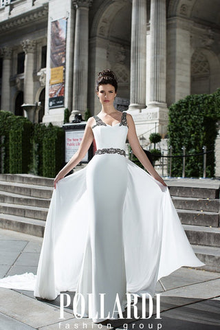 Designer Long Jersey Beaded Wedding/Evening Dresses