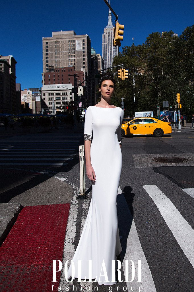 Designer Long Jersey Beaded Wedding/Evening Dresses