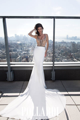 Designer Long Jersey Beaded Wedding/Evening Dresses
